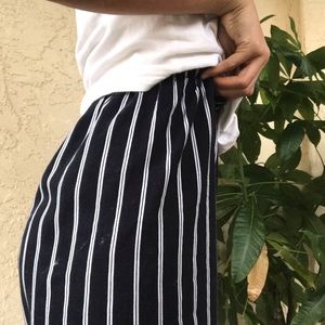 Blue and white striped pants